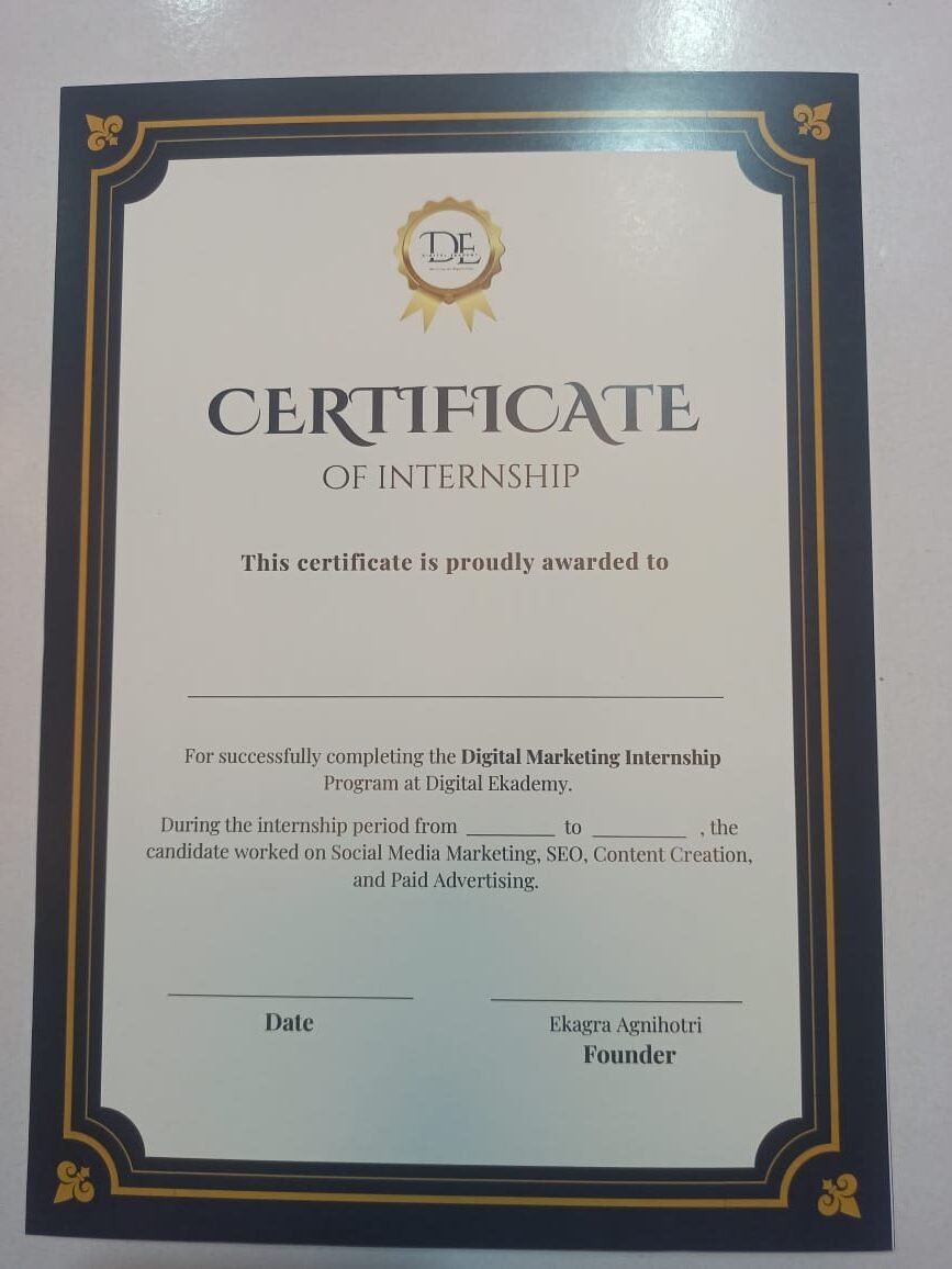 Digital Ekademy Internship Certificate