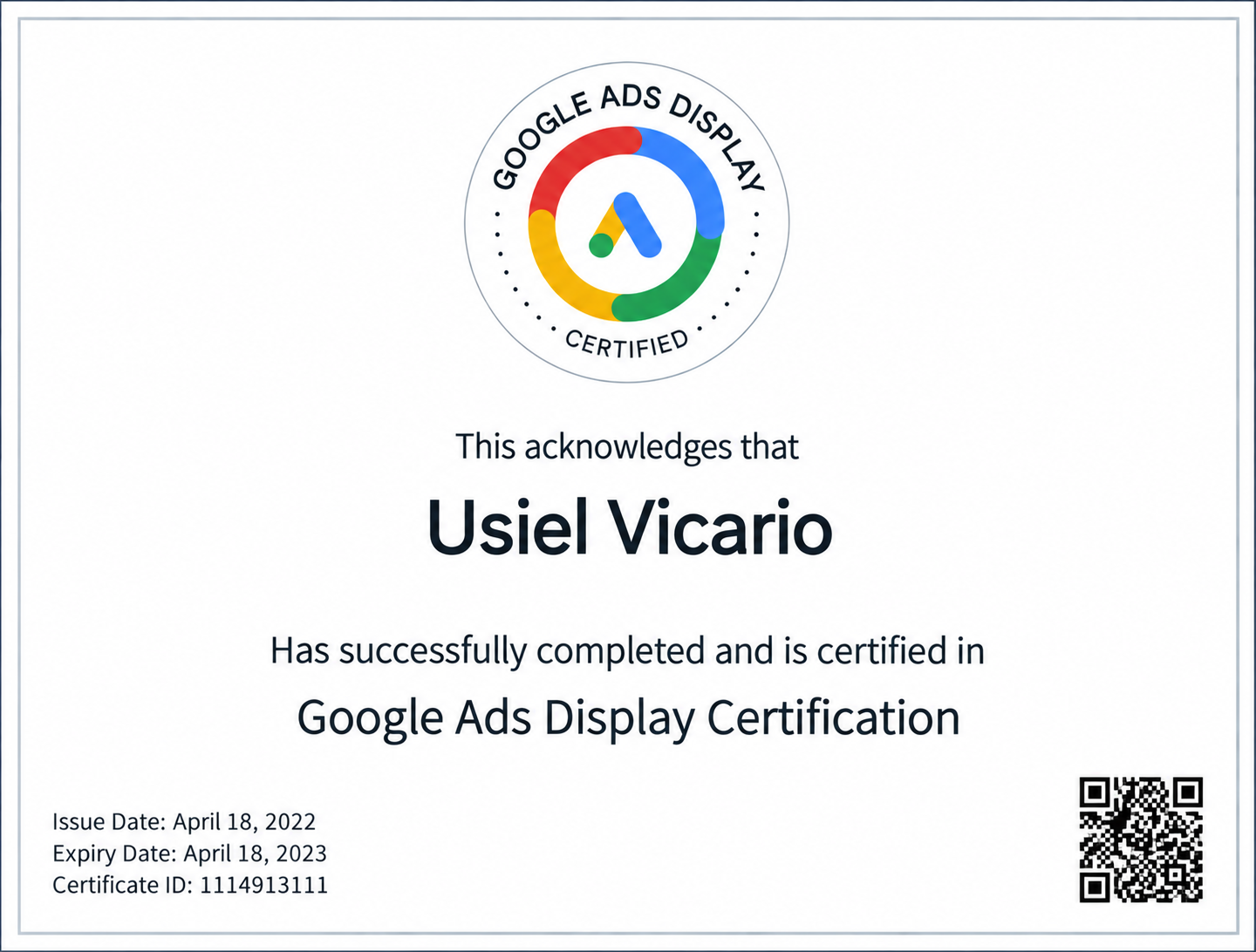 Google Ads Display Certificate