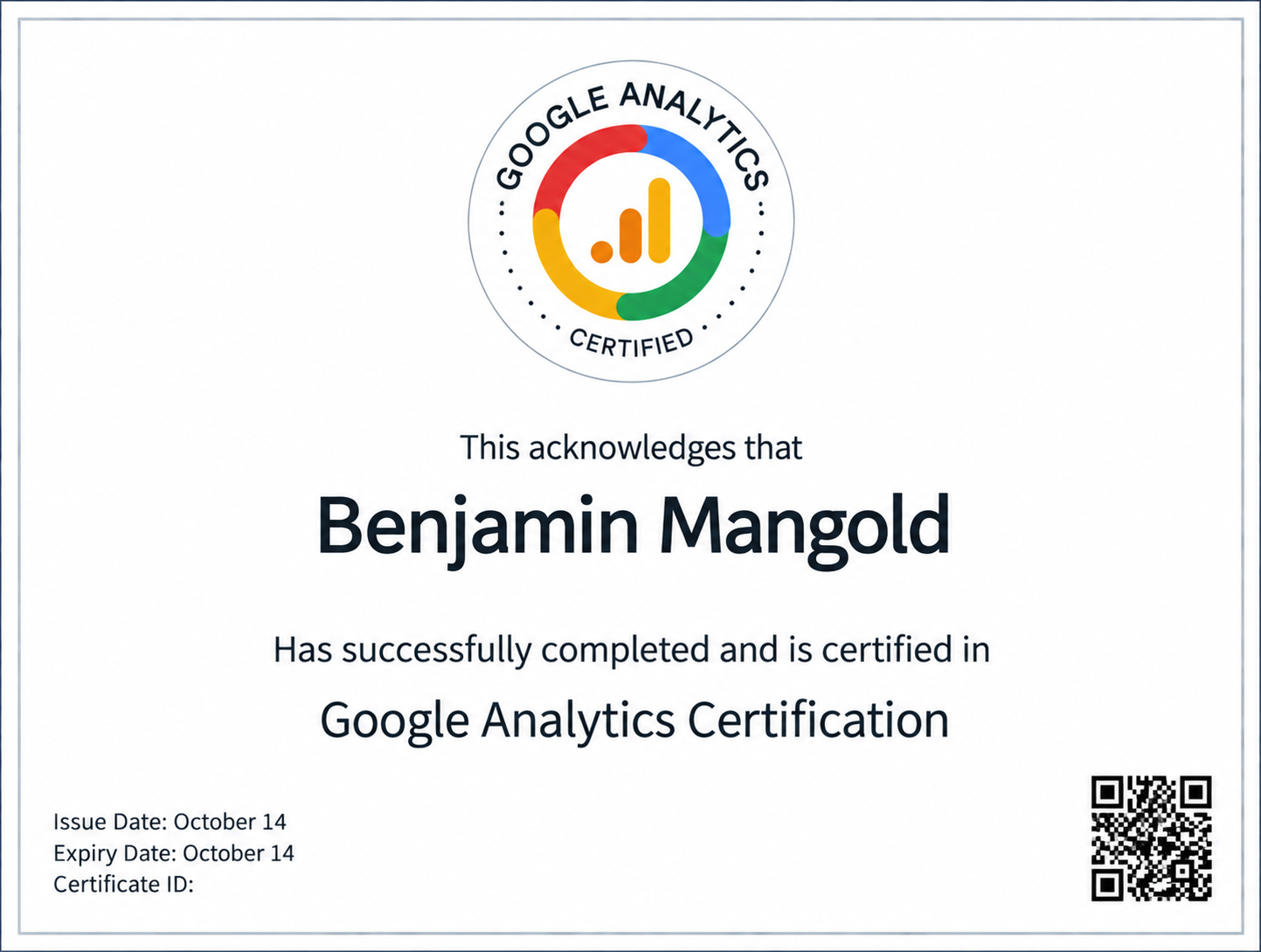 Google Analytics Certificate